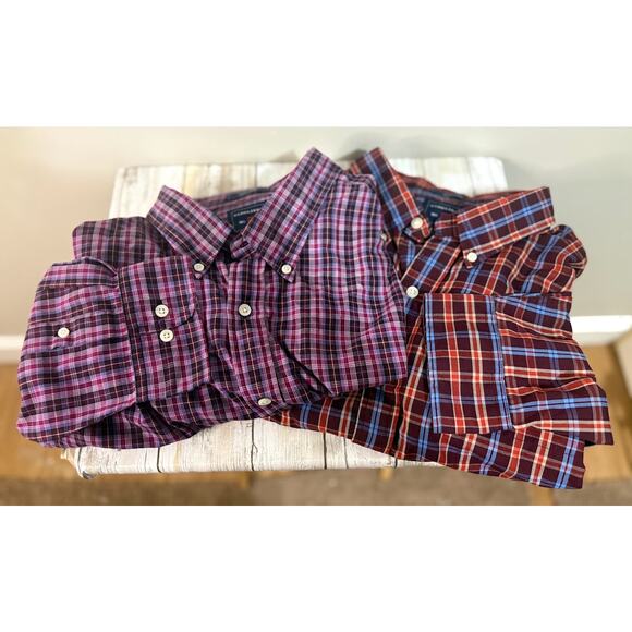 Saddlebred Men's Big Tall Long Sleeve Plaid Button Down Bundle Size 2XLT - Picture 1 of 7